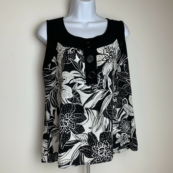 dressbarn Tops - Dressbarn Sleeveless Floral Blouse Rayon